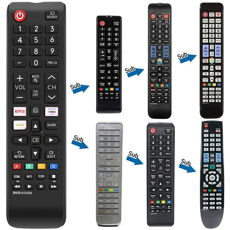 Universal Replacement Remote Control BN59-01315J for Samsung TVs,  Compatible with All Samsung LCD, LED, HDTV, 3D and Other Smart TVs, with  Quick app
