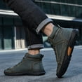 thumbnail image 3 of Dakaela Men's Leather Shoes Lace up Slip on Flats Loafers High Top Ankle Work Boots Waterproof Walking Driving Booties Green 8.5, 3 of 9