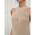 thumbnail image 5 of Women Halter - over Collar Tank Knit Sleeveless Top Solid Color Casual Summer Blouse  XXL, 5 of 6