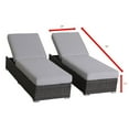 thumbnail image 3 of Living Source International Wicker/Rattan Chaise with Cushions in Brown/Gray, 3 of 5