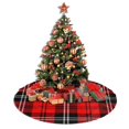 thumbnail image 4 of Falda para árbol de Navidad con diseño de cuadros escoceses, suave y divertida, con diseño de jaula escocesa, decoración navideña de granja de 48", 4 of 4