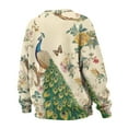 thumbnail image 6 of Yuyamidu Women's Fashion Hoodie Sweatshirts Oversized Womens Novelty Sweatshirts with Pockets Peacock Flower Butterfly Crewneck Pullover Casual Tops Long Sleeve Shirts Spring Fall Winter Clothes, 6 of 7