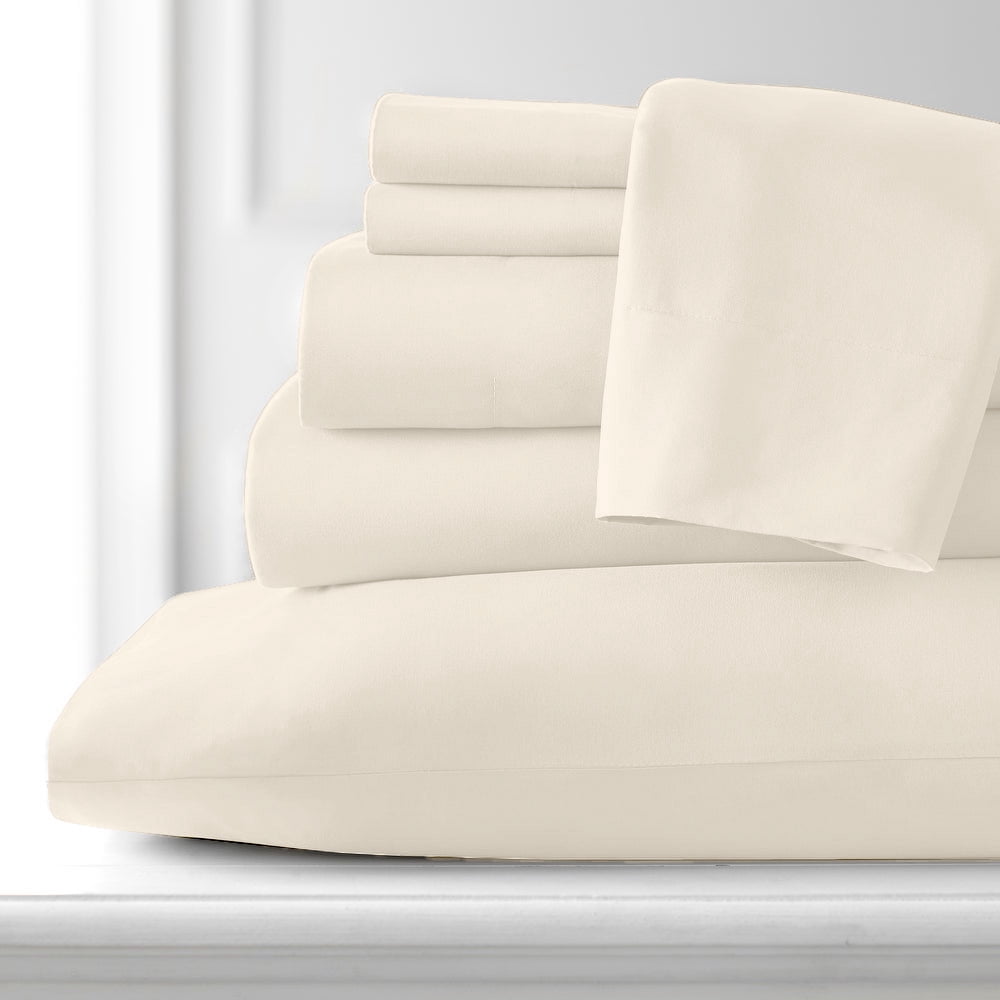 Hotel Collection Rayon derived from Bamboo Bed Sheet Set - 6 Piece, Queen, Cream