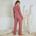 thumbnail image 3 of Ensemble de Pyjama Décontracté pour Femmes à Manches Longues, Grande Taille, Tenue d'Intérieur, 3 of 7