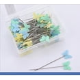 thumbnail image 1 of 150 pcs Flat Head Sewing Straight Pins Tie Style Patchwork Pins Dressmaking Pin Sewing DIY Accessories Mixed Colors, 1 of 5