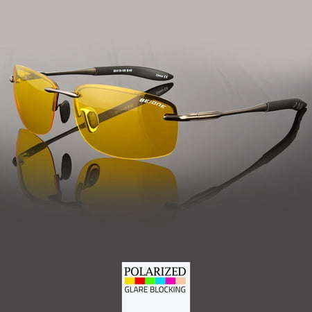 HD+ POLARIZED Sport Night Driving Sunglasses High Definition Vision Yellow Wrap