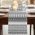 thumbnail image 3 of Table Runners 72 Inches Long Dress Scarves, Grey White Boho Farmhouse Kitchen Table Runner, Coffee Tablerunners, Vintage Ethnic Tribe Abstract Art 14x72 Inch, 3 of 9