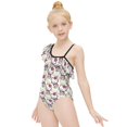 thumbnail image 3 of Hello Kitty Girls One Piece Swimsuits Hawaiian Ruffle Swimwear Beach Bathing Suit Outfits, 3 of 7