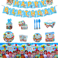 thumbnail image 5 of Decoración de fiesta de cumpleaños de sandía, vasos de papel, platos, servilletas, mantel, telón de fondo, vajilla, suministros, globos con números para niños, 5 of 5