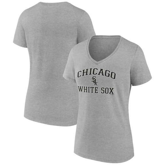 Women's Gray Chicago White Sox Heart and Soul V-Neck T-Shirt