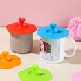 thumbnail image 5 of Reusable Lovely Anti-dust Heart-shaped Tea Coffee with Spoon Holder Drinking Cup Cover Silicone Cup Lid BLUE, 5 of 8