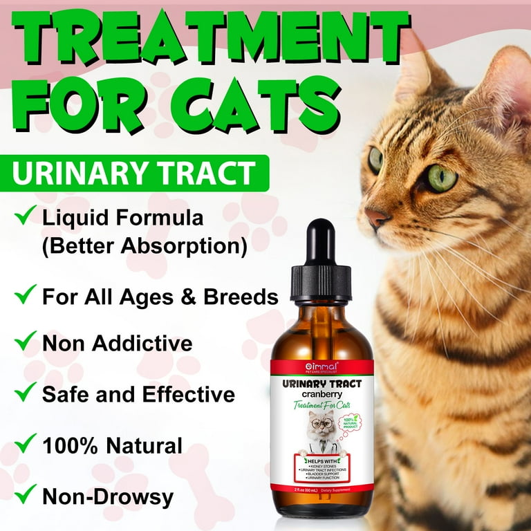 Oimmal Cat UTI Drops, Cranberry Urinary Tract Supplement, Bladder
