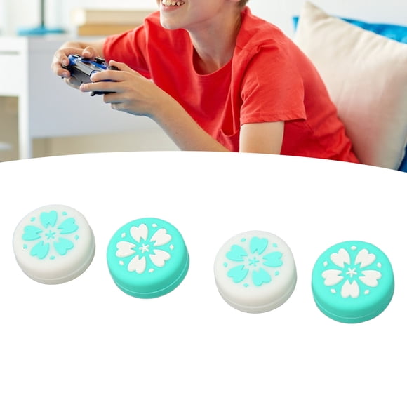 4Pcs Cute Thumb Grip Caps for Switch, Soft Silicone Prevent Slip Replacement Joystick Caps, Lightweight and Thin, Compatible with Switch Lite and Switch OLED