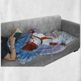 thumbnail image 6 of Snowman Soft Flannel Fleece Blanket, Cartoon Happy Snowman Looking at the Snowflake Icy Winter Scenery Evergreen Woods, Cozy Plush for Indoor and Outdoor Use, 50" x 60", Multicolor, by Ambesonne, 6 of 6