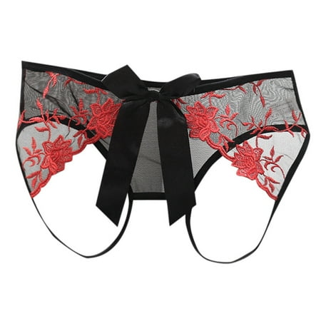 Womens Crotchless Panties Cheeky Panties A Women s Sexy Lingerie & Underwear Red Lace Briefs