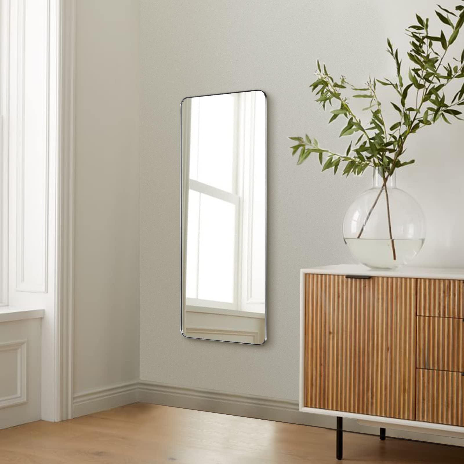 ANDY STAR 18" x 48" Full Length Mirror, Brushed Nickel Full Size Body