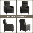 thumbnail image 4 of LEISLAND Power Recliner Chairs for Adults, Small Recliner Chairs for Small Spaces, Fabric Living Room Chair Armchair with Wood LegsMetal&Side Pocket(Black), 4 of 8