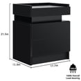 thumbnail image 2 of Hommpa Modern LED Nightstand High Gloss 2 Drawer Bedside Table for Bedroom Furniture Black Nightstands, 2 of 12