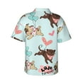 thumbnail image 3 of Bixox Men's Hawaiian Shirts Men's Cute Pug Dogs Print Short-Sleeve Shirt-3X-Large, 3 of 8
