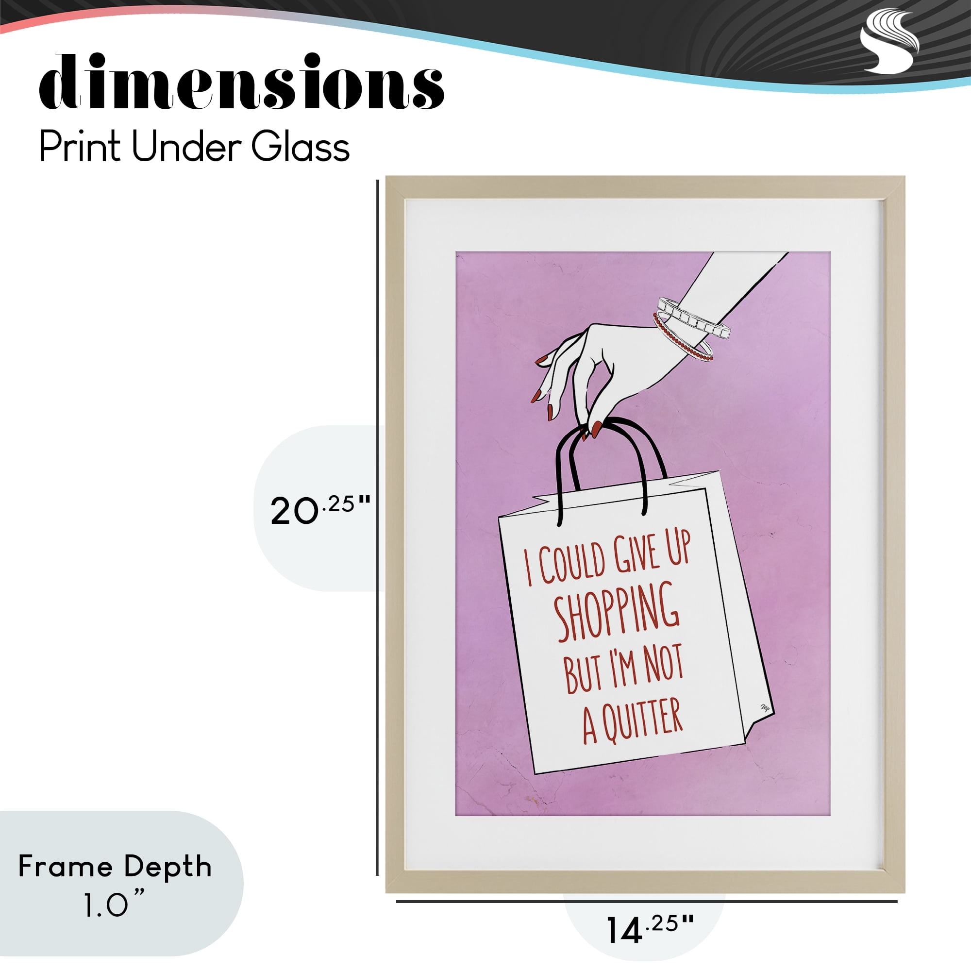 Stupell Industries Not A Quitter Shopping Birch Framed Print Under Glass, design by Martina Pavlova