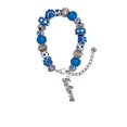 thumbnail image 2 of Delight Jewelry Silvertone Crystal Script ''Believe'' Blue Paw Print Bead Bracelet, 7"+2", 2 of 4