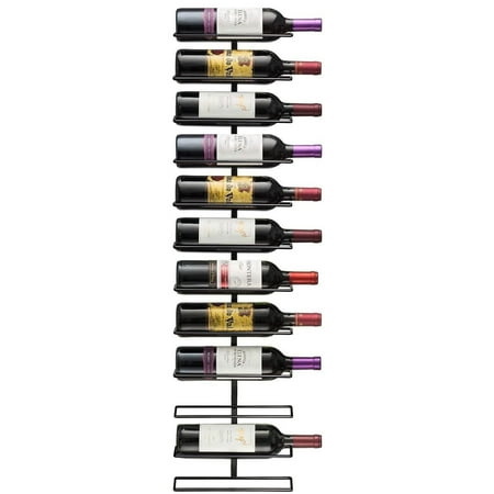 Sorbus Modern Black Wall Mount Wine Rack, 12-Bottle Holder for Home Bar or Kitchen