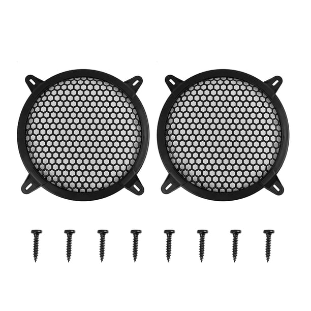 Cubierta De Altavoces De Coche Negro 8" Malla De Plástico Protector De Parilla De Woofer Subwoofer 2Pcs