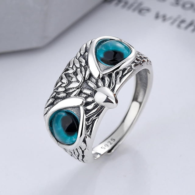 Anillo Yinane Ajustable Retro 925 Plata Ojo de demonio Joyas Vintage para Mujeres