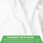 Farm Plastic Supply - White Plastic Sheeting - 10 mil - (20' x 100') - Thick Plastic Sheeting, Heavy Duty Polyethylene Film, Drop Cloth Vapor Barrier Covering for Crawl Space…