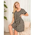 thumbnail image 3 of Ekouaer Plus Size Nightgowns Women Short Sleeve Sleepwear Plain Dress, 3 of 6