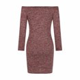 thumbnail image 5 of Efsteb One Shoulder Dresses for Women Formal Casual Fashion Long Sleeve Cocktail Party Midi Dresses (Wine,XXL), 5 of 6