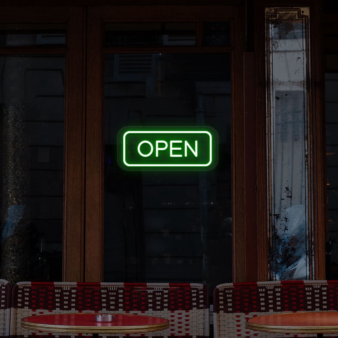 Open Sign Rectangle Shape (Pink, 16"(W)x7"(H))