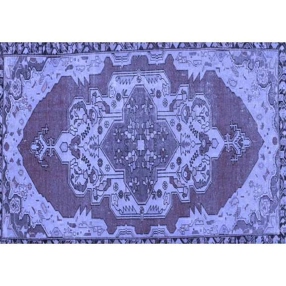Ahgly Company Indoor Rectangle Persian Blue Traditional Area Rugs, 5' x 7'