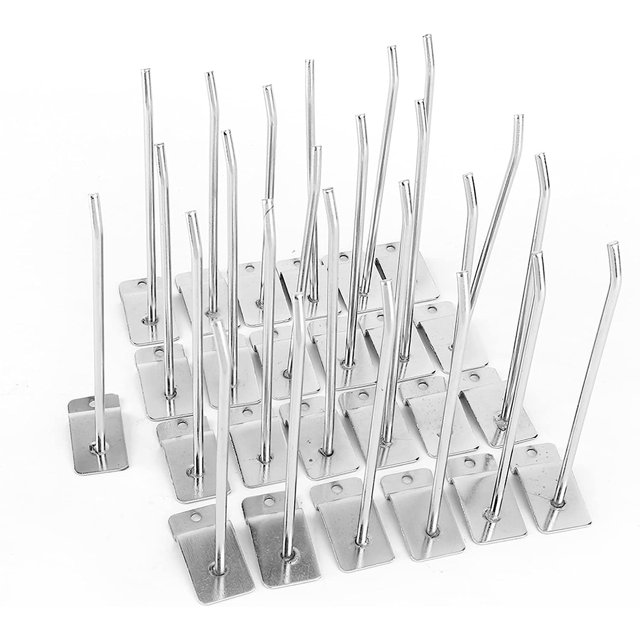 ZOUSSIQI Slatwall Hooks 25PCS 6 Inch Slatwall Accessories Slatwall Panel Hooks Garage Organization Slat Wall Hooks Heavy Duty Pegboard Gridwall Hooks Display Hooks for Retail CA919-8385