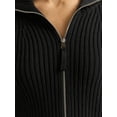 thumbnail image 4 of Sofia Jeans Women's Wide Collar Zip Cardigan, Lightweight, Size XS-XXXL, 4 of 5