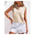 thumbnail image 2 of Tank Top for Women 2026 Summer Satin V Neck Pleated Sleeveless Blouses Casual Business Outfits Champagne Color M, 2 of 9