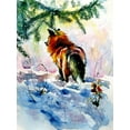 thumbnail image 2 of Kovacs, Anna Brigite 19x24 Gold Ornate Wood Framed with Double Matting Museum Art Print Titled - Red Fox, 2 of 4