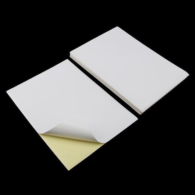 100 Hojas de Papel Adhesivo Autoadhesivo para Impresora Etiquetas Blancas Mate shamjiam