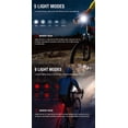 thumbnail image 3 of LED Bike Lights Set, Bright 300 Lumens Lightweight USB Rechargeable Front and Back Rear Bicycle Light, IPX6 Water Resistant Mountain Road Helmet Cycle Headlight and Taillight for Cycling, Hiking, Camp, 3 of 7