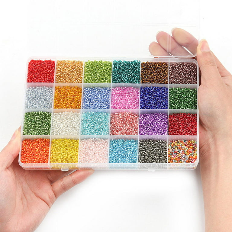 Gazechimp 16000pcs 2mm Glass Seed Beads Small Craft Beads for DIY