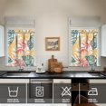 thumbnail image 4 of Kitchen Curtains 36 Inch Short - 3 Panel Set, Rod Pocket Window Curtain with Tropical Leaf Botanical Print, 100% Polyester for Farmhouse, Cafe, Kitchen, Bedroom, Easy Wash, 4 of 6