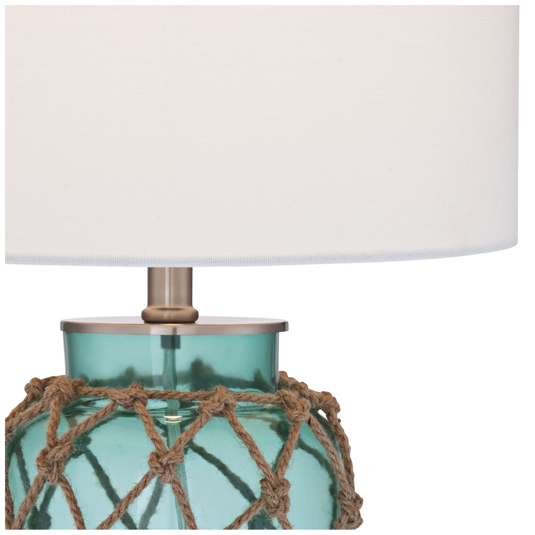 360 Lighting Nautical Accent Table Lamp Coastal Blue Green Glass 360 Lighting Nautical Accent Table Lamp Coastal Blue Green Glass Rope Net Off White Drum Shade For Living Room Family Bedroom Com