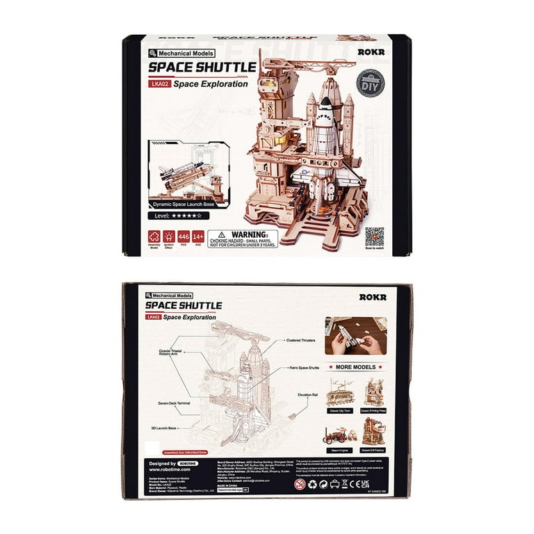 ROKR Space Shuttle 3D Wooden Puzzle, 1:420 Scale Mechanical