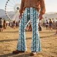 thumbnail image 2 of CONZONE Mens 70S Disco Flared Pants Vintage Hippie Pants for Men Trendy Funny Graphic Bell Bottoms, 2 of 4