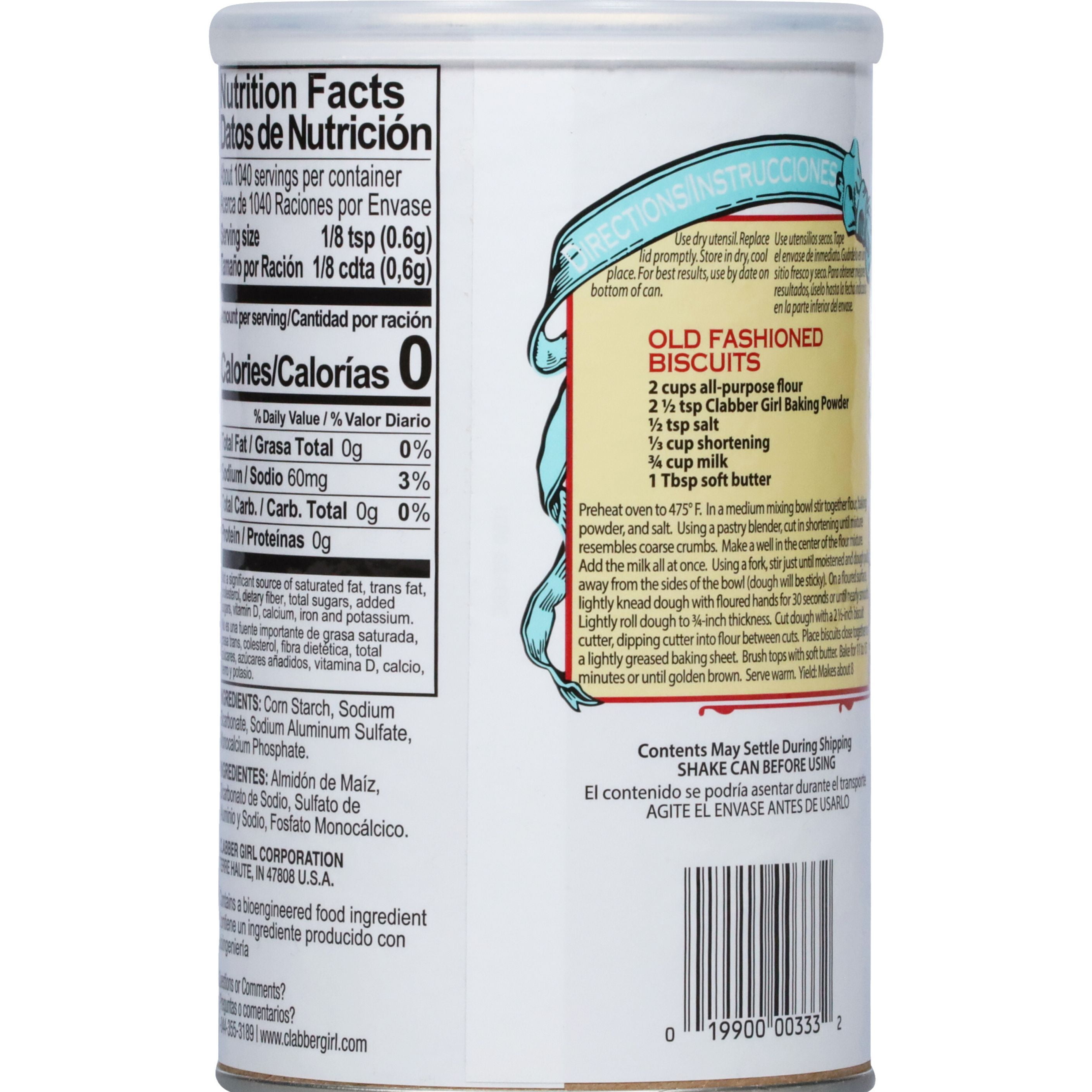 (12 pack) Clabber Girl, Gluten-Free, Double Acting Baking Powder, 22 oz
