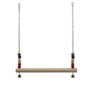 Large Chicken Ladder Swing Hanging Wood Perches Stand Parakeet Chewing Exercise Toy with Bells for Large Bird Hens Macaw Jumping Playing