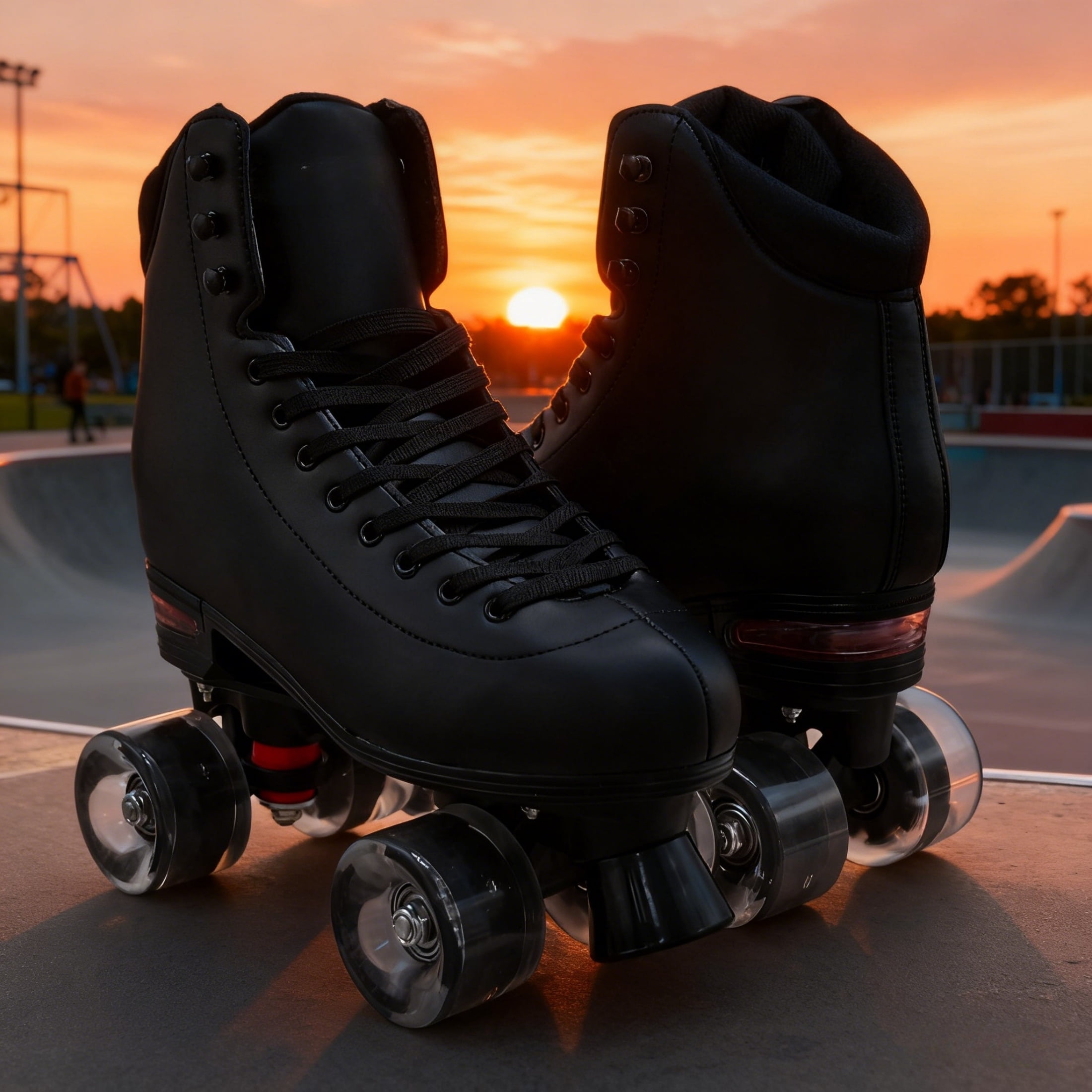 JZY Quad Roller Skates with Light-Up Wheels,High-Top Design for Women, Men & Teens