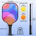 thumbnail image 4 of Pickleball Paddles Set Of 2, Fiberglass Surface, Neon Fluid Print, 4 Balls & Bag, 4 of 5