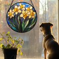 thumbnail image 3 of Stained Glass Window Hanging - Yellow Daffodils Suncatcher for Door Garden Home Flower Sun Catchers Decoration Christmas Mother's Day Birthday Gifts for Women Men Mom Nana Friend, 3 of 6