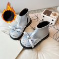 thumbnail image 2 of XXWXYD Boots for Kids Boys Girls Spring Autumn Winter Short Boots Girls Fashion Boots Fashionable British Style Cotton Warm Bow Leather Boots Girls Soft Bottom Boots(4-4.5 Years,Silver), 2 of 9